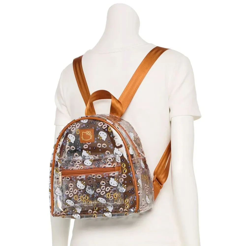 Cute Hello Kitty Floral Print Clear Mini Backpack